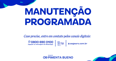 MANUTENÇÃO PROGRAMADA – ÁGUAS DE PIMENTA BUENO