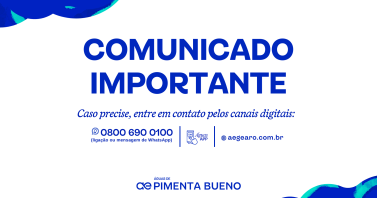 COMUNICADO IMPORTANTE – ÁGUAS DE PIMENTA BUENO